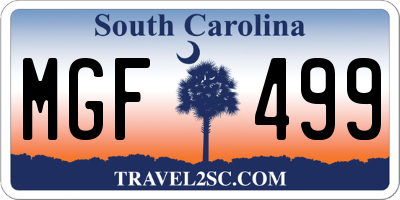 SC license plate MGF499