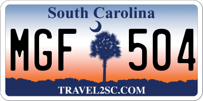 SC license plate MGF504