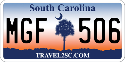 SC license plate MGF506