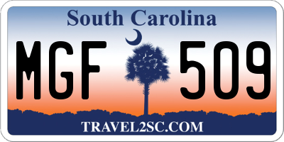 SC license plate MGF509