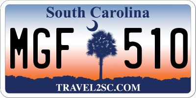SC license plate MGF510