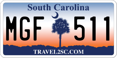SC license plate MGF511
