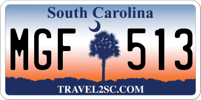 SC license plate MGF513