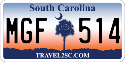 SC license plate MGF514