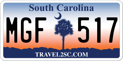 SC license plate MGF517