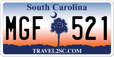 SC license plate MGF521