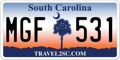 SC license plate MGF531