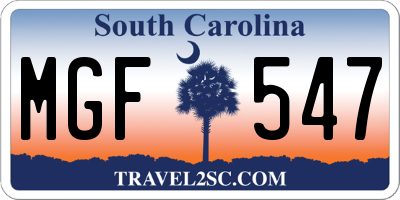 SC license plate MGF547