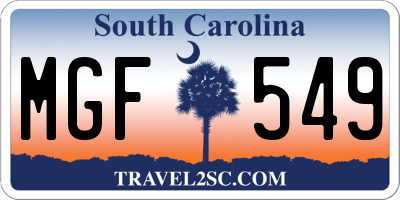 SC license plate MGF549
