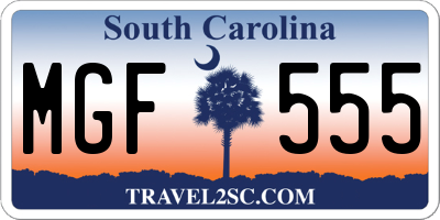 SC license plate MGF555