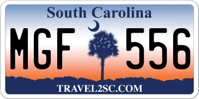 SC license plate MGF556