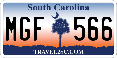 SC license plate MGF566