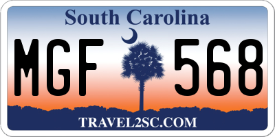 SC license plate MGF568