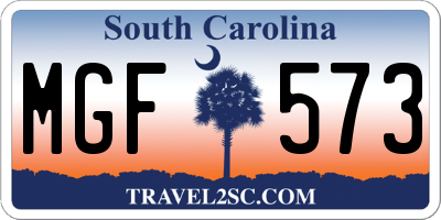 SC license plate MGF573