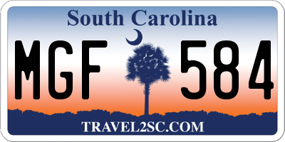 SC license plate MGF584