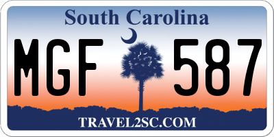 SC license plate MGF587