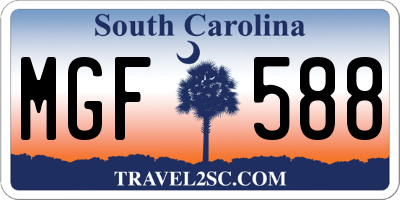 SC license plate MGF588