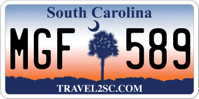 SC license plate MGF589