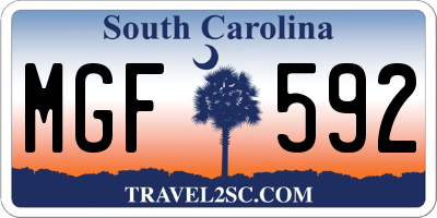 SC license plate MGF592
