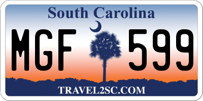 SC license plate MGF599