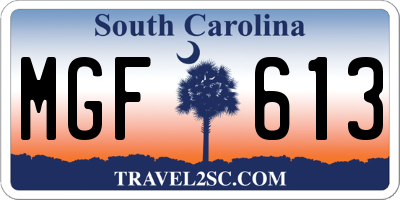 SC license plate MGF613