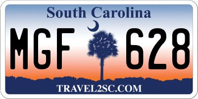 SC license plate MGF628