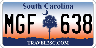 SC license plate MGF638