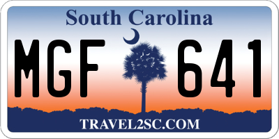 SC license plate MGF641