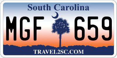 SC license plate MGF659