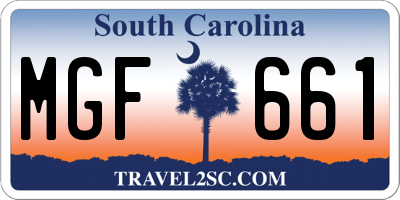 SC license plate MGF661
