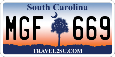 SC license plate MGF669
