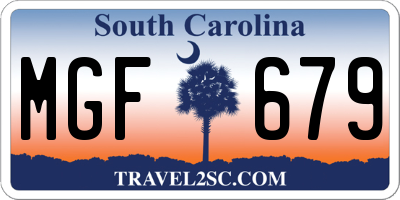 SC license plate MGF679