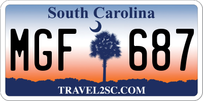 SC license plate MGF687