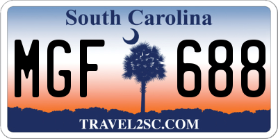 SC license plate MGF688