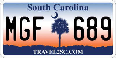 SC license plate MGF689
