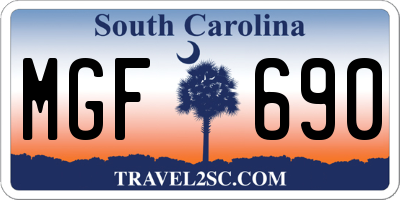 SC license plate MGF690