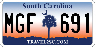 SC license plate MGF691