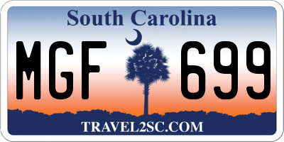 SC license plate MGF699