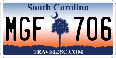 SC license plate MGF706