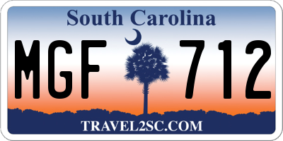 SC license plate MGF712