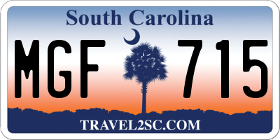 SC license plate MGF715