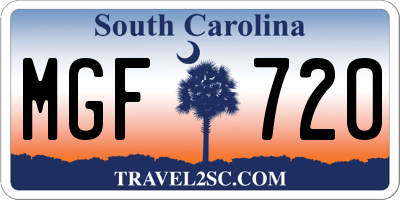 SC license plate MGF720