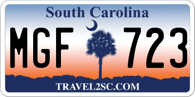 SC license plate MGF723