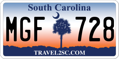 SC license plate MGF728