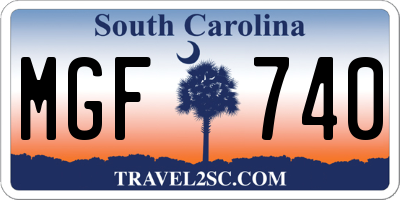 SC license plate MGF740