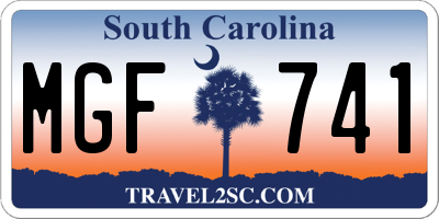 SC license plate MGF741