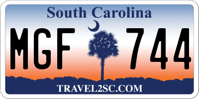 SC license plate MGF744