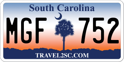 SC license plate MGF752