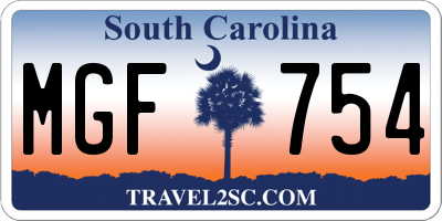 SC license plate MGF754