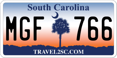 SC license plate MGF766